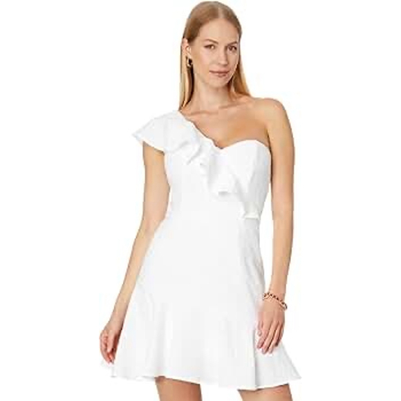 Lilly Pulitzer Dresses & Skirts - Women's Lilly Pulitzer Ariana One Shoulder Romper Dress Size 0 White